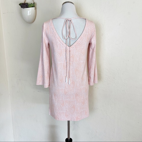 •PERSIFOR•Pink White Print Brie A-Line Tunic Dress Cover-Up Size XS Beach Resort - Picture 4 of 10